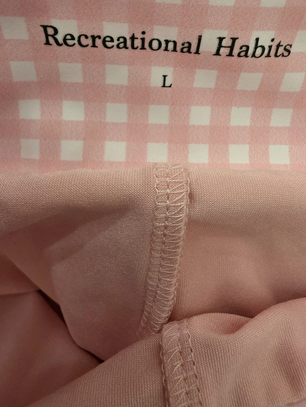 Anthropologie Recreational Habits Pink Gingham Skort Size Large